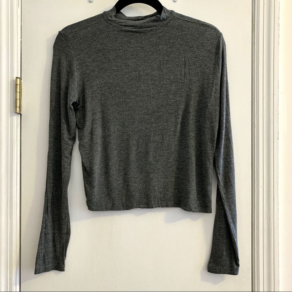 Gray mock turtleneck
